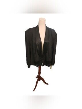 90s Dark Academia Tuxedo Blazer Satin Shawl Collar Corporate Goth Jacket 2X